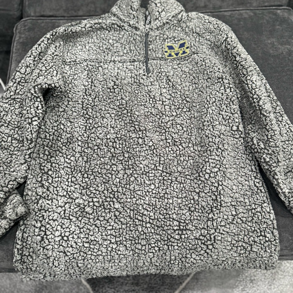 Cozy Gray Michigan Boxercraft Fleece Sweatshirt Large
